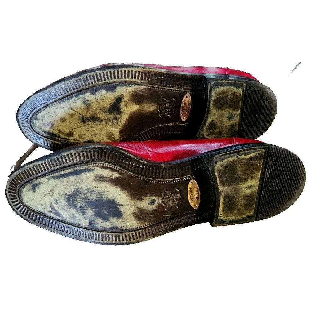 Red Snake Stacy Adams Mens US Size 9.5 Leather Shoes Dapper Show Stoppers